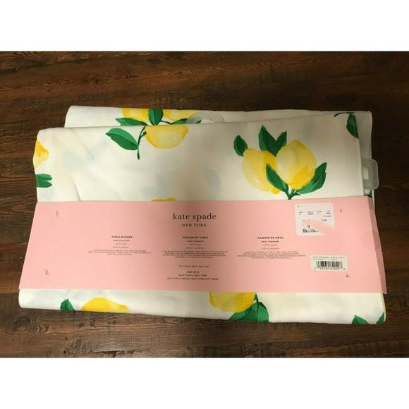 New Kate Spade Make Lemonade Table Runner 90x15" - Picture 10 of 10